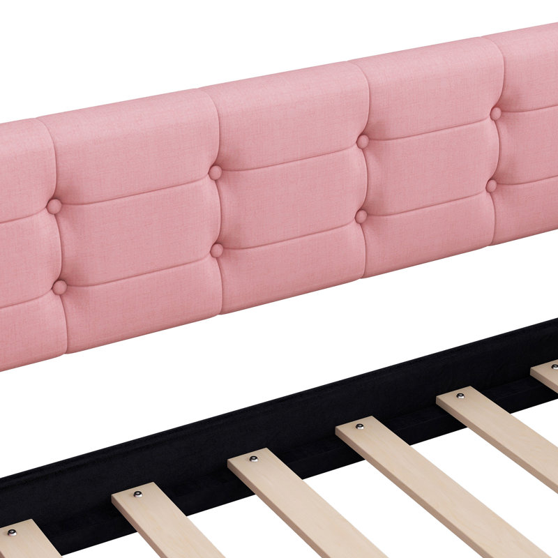 Lit de jour rembourré grand format, design élégant pour toute maison, invités confortables, lit de jour en bois massif avec sièges moelleux