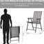 2 chaises de patio pliantes, une sangle extérieure empilable avec pour la pelouse, le camping, la plage. Structure en métal, gris, sans assemblage, capacité de 242 lb de chaises porteuses, salle à manger