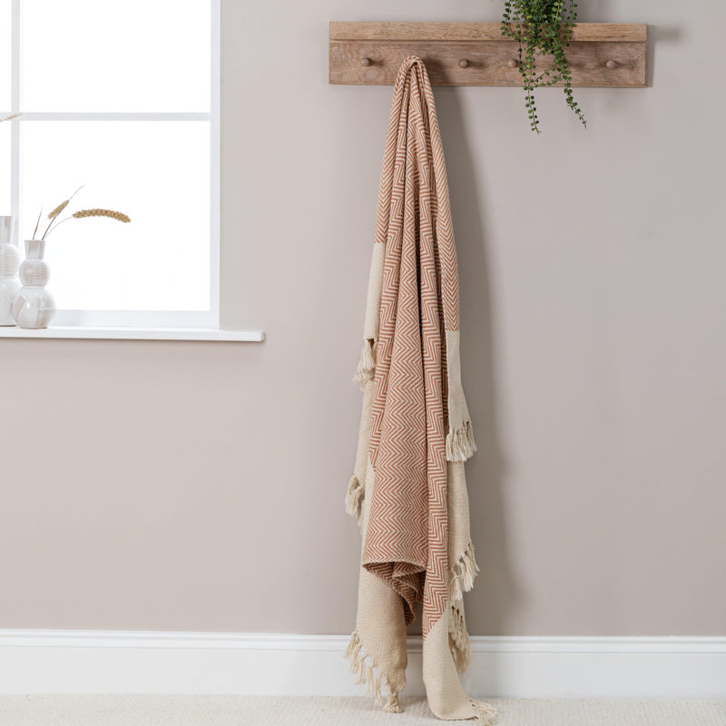 Onda Hand Woven Throw Blanket, Blush Pink