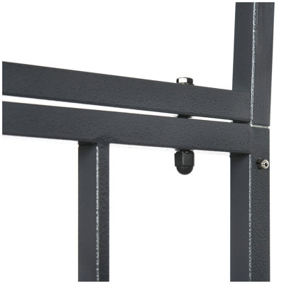 Tonnelle de jardin en métal avec portes doubles, barrière verrouillable, cadre de vigne grimpante avec motifs de cœur, arche pour mariage, décoration de fête de mariage