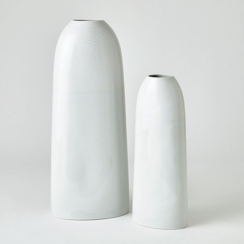 Terra Porcelain China Table Vase, 25.25" H x 10.25" W x 6.5" D, White