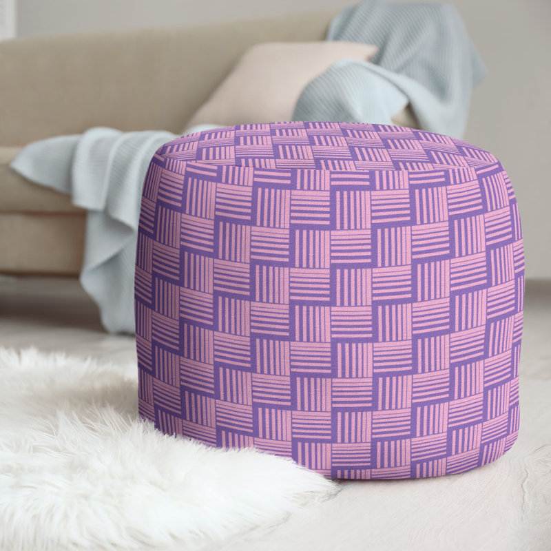 repose-pieds à rayures classic basketweave, Mauve / rose