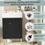 Meuble-lavabo noir 21,6 po, armoire combinée, meuble de rangement pour salle de bain, lavabo simple en céramique, rangement à gauche-456626353
