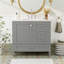 Meuble-lavabo moderne 36 po avec cadre en pin massif, 1 porte à fermeture douce et 3 tiroirs, armoire de rangement moderne-348801139