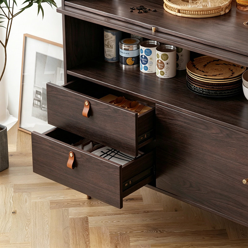 Light Luxury Multifunctional Accent Cabinet, Walnut