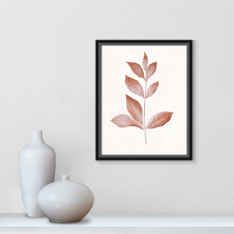 Wilfred Red Leaf I - Painting Print, Black Framed Canvas, 15.5" H x 12.5" W x 2" D