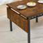 Table de salle à manger pliante de couleur brun rustique, L 63,2 po x l 35,5 po, pour un usage domestique, et peu encombrante