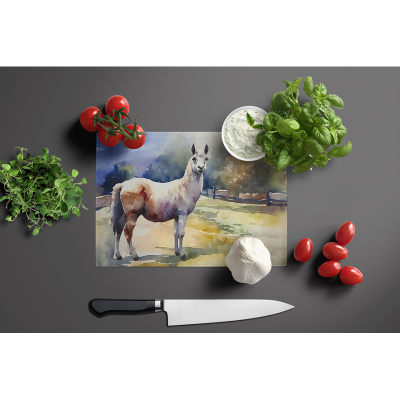 Llama Glass Cutting Board Large