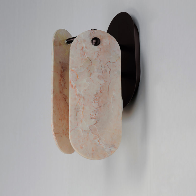 Megalith 1 - Light Armed Sconce, Brushed Bronze/Rose Jade