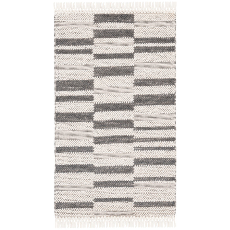 Tapis ivoire / gris foncé Charvik, Rectangulaire 3 pi x 5 pi