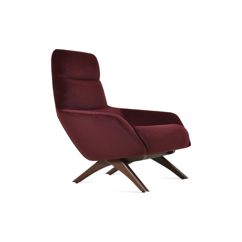 Chaise en bois BRC et velours cerise