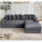 Boneless Oversize Cloud Couch, L-Shape Sofa, Convertible Floor Sleeper Sofa Bed, No Assembly ,Eight Pillows,3-In-1,Side Pocket,Corduroy-360802345-360802344