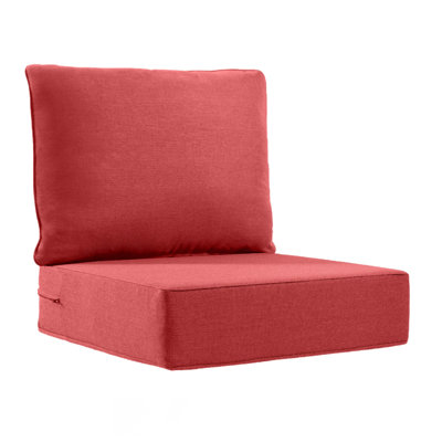 Ensemble de coussins d'extérieur, coussins de siège de siège profond de 6 pouces avec housse amovible, ensemble de coussins de remplacement pour chaise, canapé, causeuse