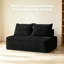 Canapé compressif 2 places de 147 cm (58 po) avec revêtement en velours gris moelleux et porte-gobelet, canapé nuage livré sans assemblage pour le salon-1821256652