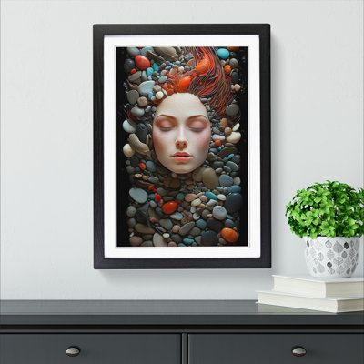 Pebbles Romanticism - Single Picture Frame Print on Wood