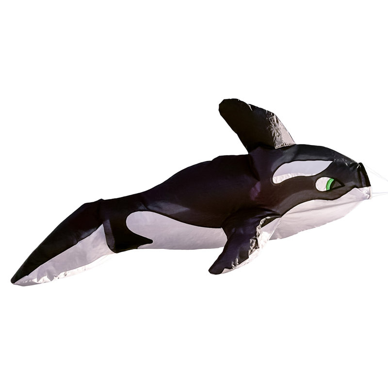 Large Black and White Orca 3D Windsock