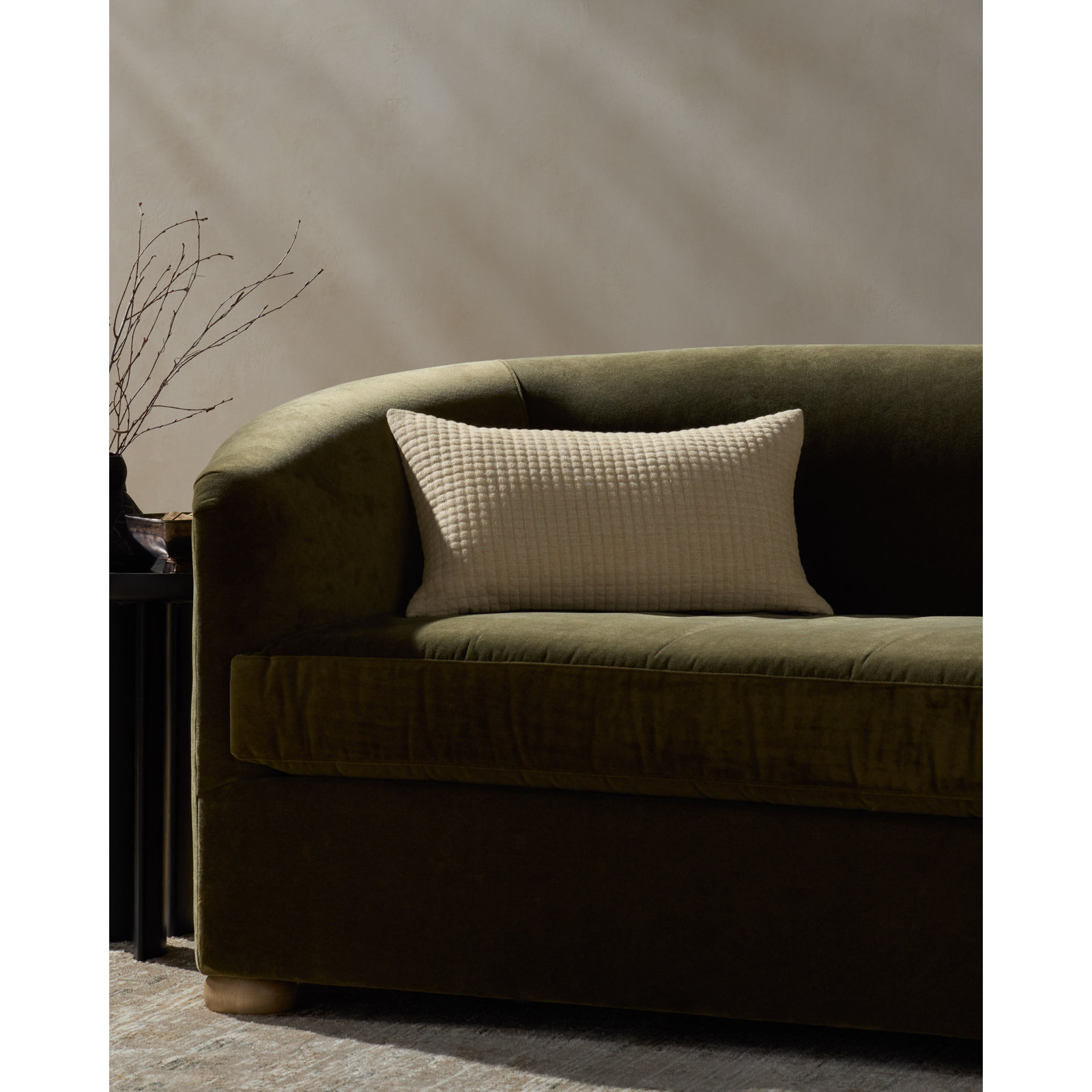 Jeremiah Brent x Loloi Christopher Accent Pillow, Natural, Rectangular 21"H x 13"W, Down / Feather