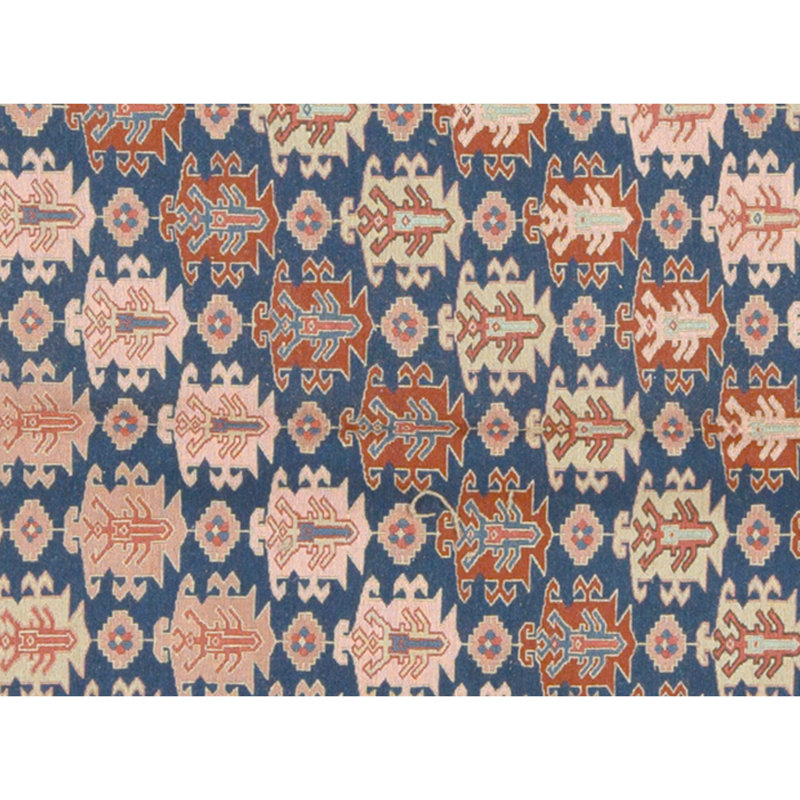 Tapis bleu noué à la main de haute qualité