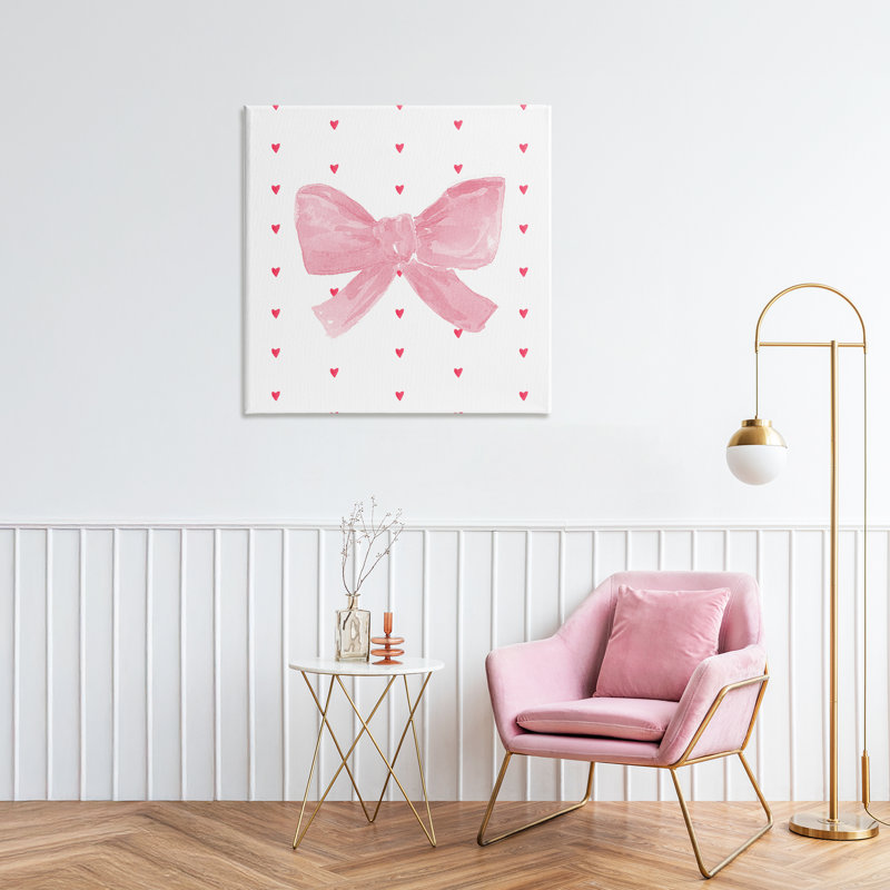 «Pink Bow on Hearts» par Lucille Price, H 30 po x l 30 po