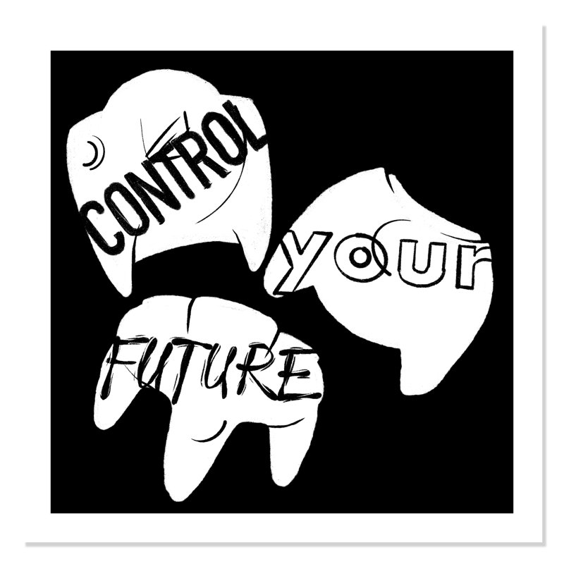 Control Your Future Entertainment, 36" H x 36" W x 1" D, Black Paper