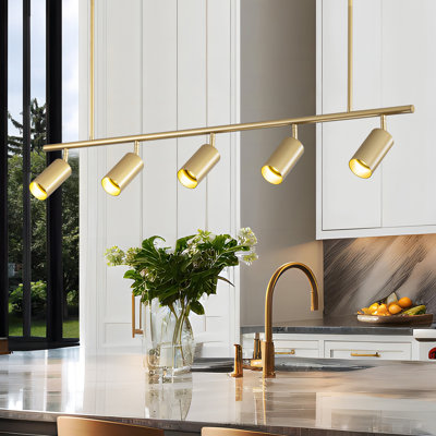 Abramson 43.31'' 5 -Light Standard Track Kit with Dimmable and Adjustable Head