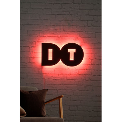 Decorative LED Lighting with Built-in Wall Hanging System, Red Color, 19.7 x 10.6 inches | Black MDF Board Base (0.1 inches Thick), 60 LEDs/m | 21 Watt, 12V 1A DC Output, 12.2 ft Cord Length | Perfect for Home Décor & Accent Lighting
