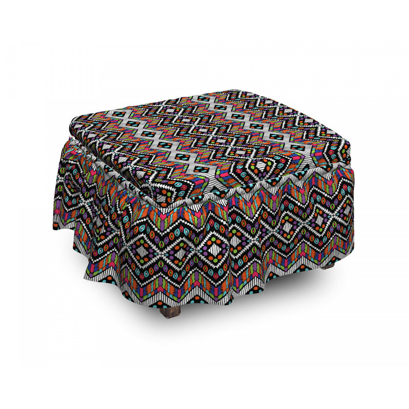 Housse pour repose-pieds art psychédélique tribal