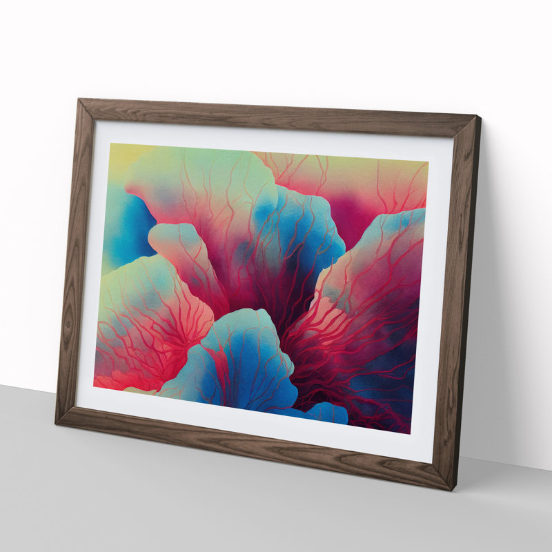 The Coral Reef Vol.3 - Single Picture Frame Print, 46cm H x 64cm W, Dark Brown