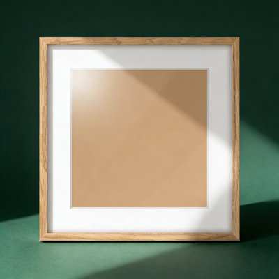 15X15 Square Picture Frame In Natural Oak Wood With 11X11 Mat And Tempered Glass, Premium Wall Display Frame For Photos And Posters, Set Of 1