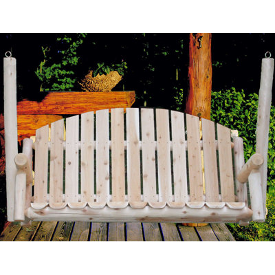 71" Natural Solid Wood Swing Chair