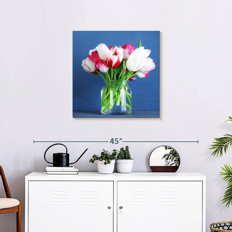 Harnek Tulips In Glass, 10" H x 10" W