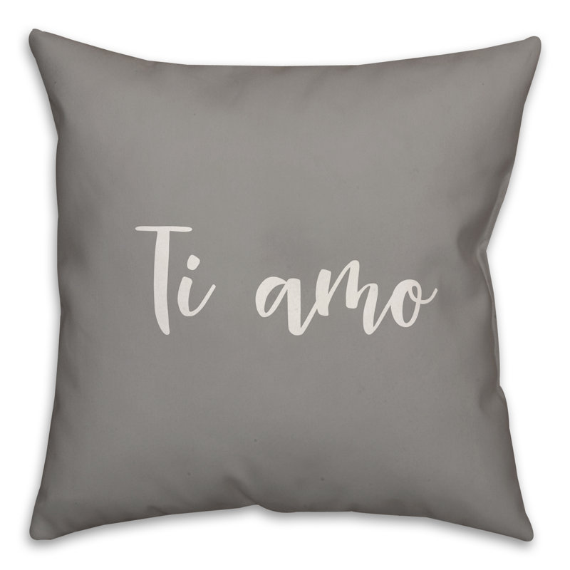  Coussin Ti Amo, Housse de coussin et insert, Gris