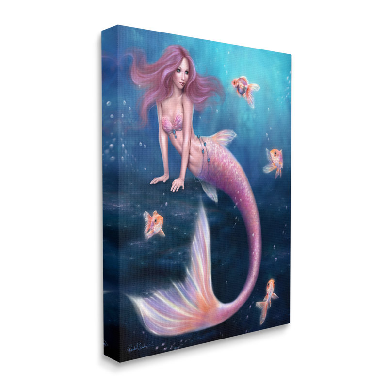 «Aurelia Mermaid In Sea» par Rachel Anderson, reproduction, H 20 po x l 16 po x P 1,5 po