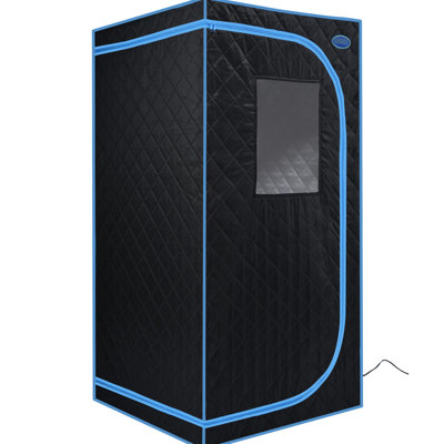 Portable Black Steam Tent - Full Size For Home Spa Use. With Generator, Remote, Foldable Chair. Hassle- Installation, Speedy Heating. & Ul Verified. S