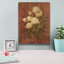 «Peach Roses On Red 1» par Danhui Nai, art mural sur toile-108585082