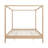 Solid Wood King Size Canopy Bed Frame Four Poster Platform Bed With Slats Support, No Box Spring Needed, Natural