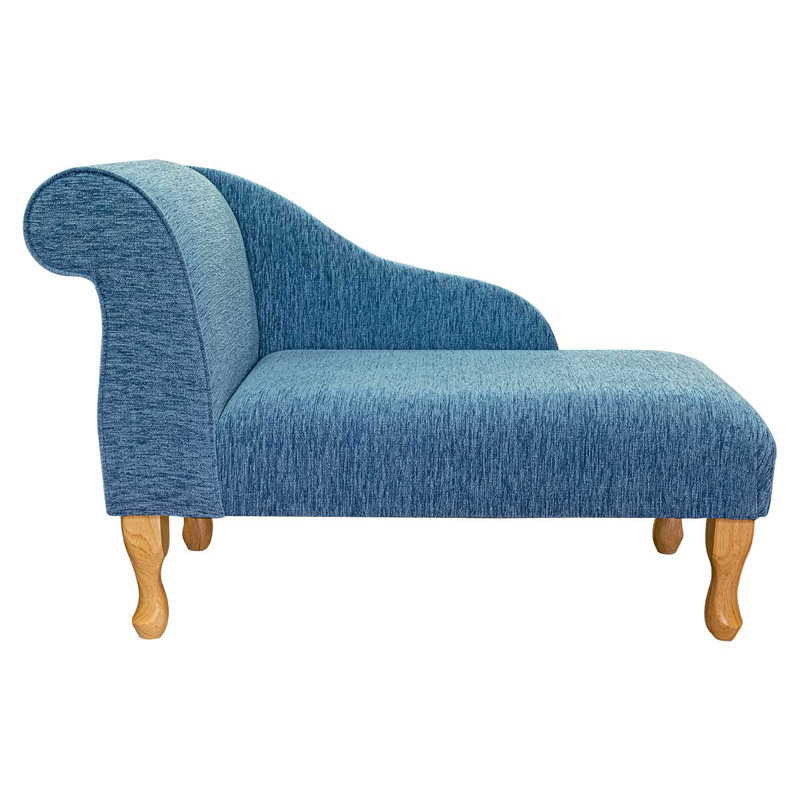 Upholstered Chaise Lounge, Blue