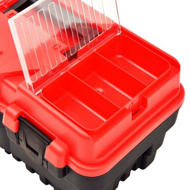 vidaXL Tool Box Plastic 18.19x10.08x9.53" Red