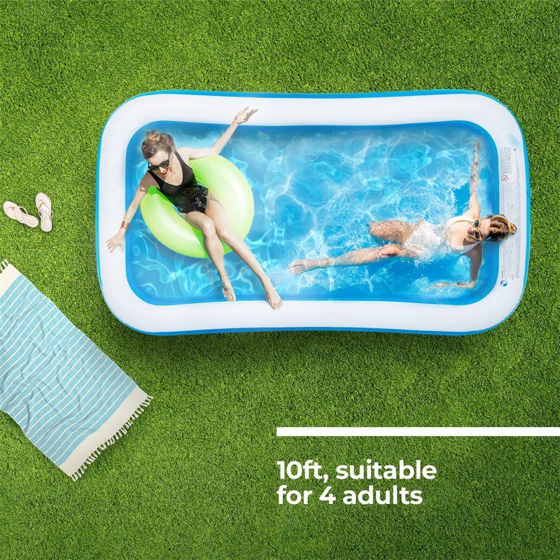 Hillington Jumbo Deluxe Rectangular Inflatable Family Swimming Pool 3.05m (120")