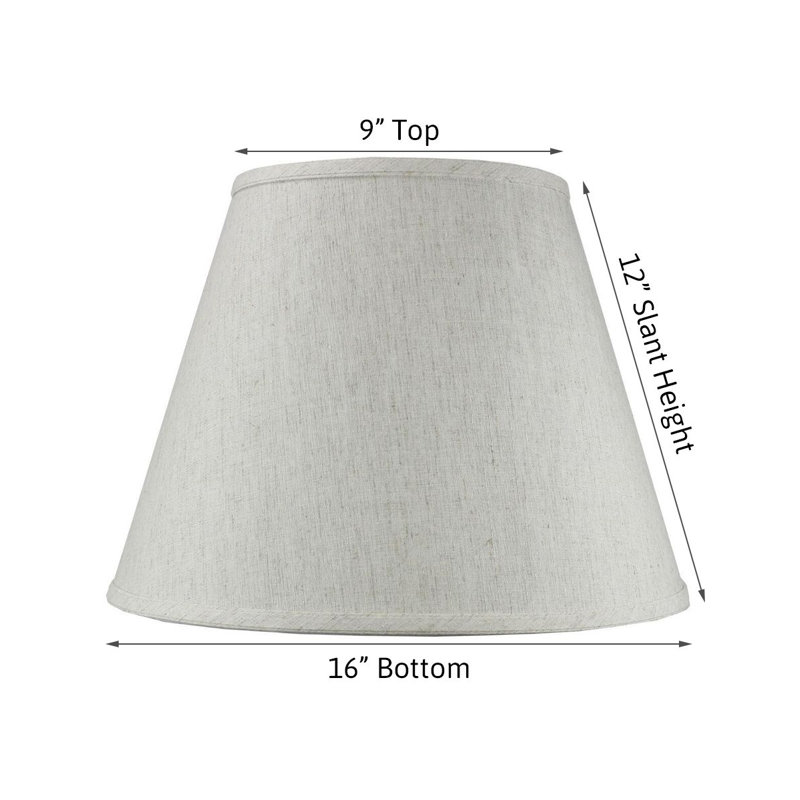 Abat-jour rigide CLIP-ON FITTER Empire, H 12 po x l 16 po x P 16 po, Avoine texturée