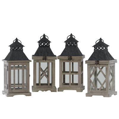 Wood Tabletop Lantern