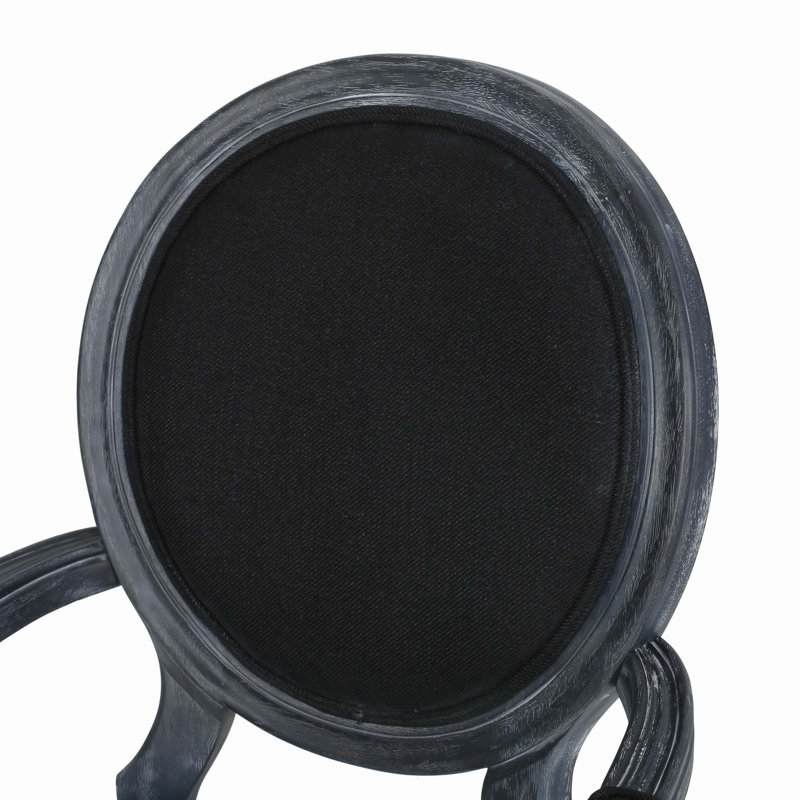 Chaise avec accoudoirs en tissu capitonné Pocklington, Noir