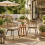 Ensemble de 2 chaises de patio d'extérieur en rotin de polyéthylène avec coussins résistants à l'eau Randy Modern