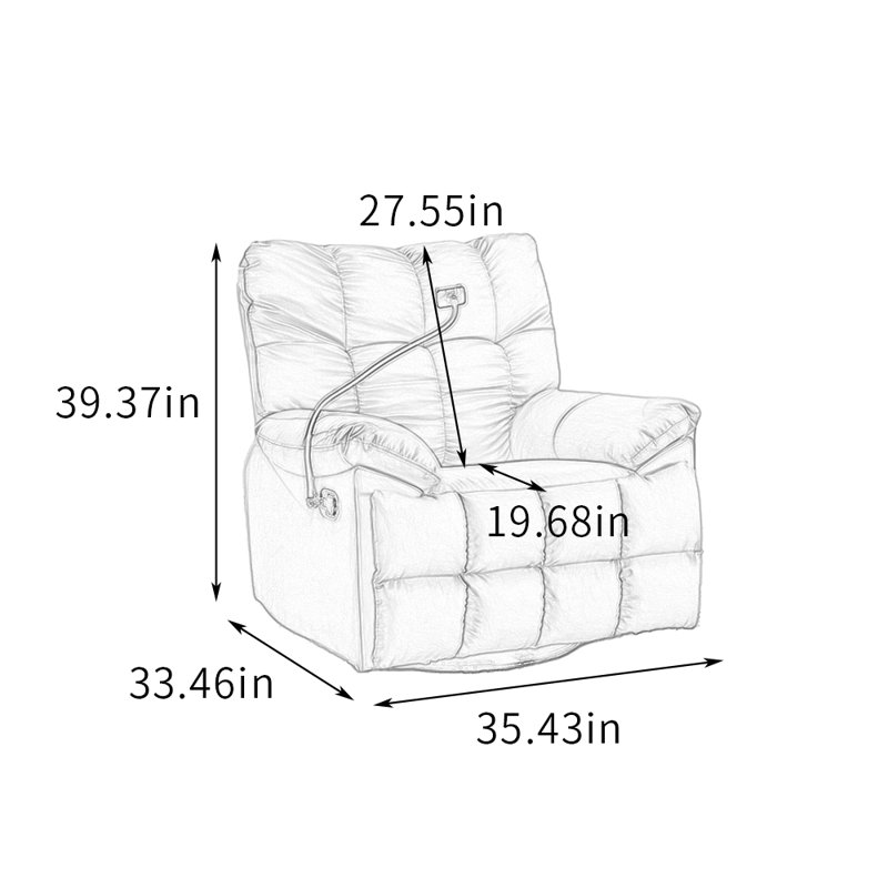 Fauteuil inclinable pivotant à 360 ° avec support pour téléphone, Vert