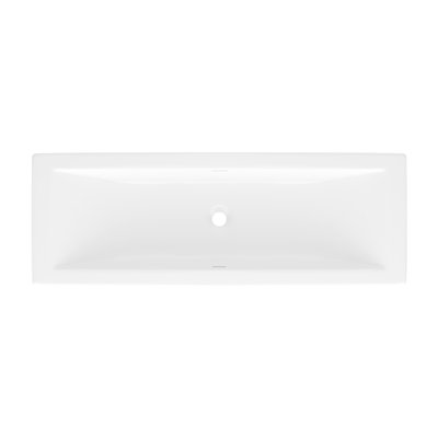 Rossendale 107 Rectangular 41-7/8" Undermount or Drop-in Lavatory Sink in Volcanic Limestone with Internal Overflow
