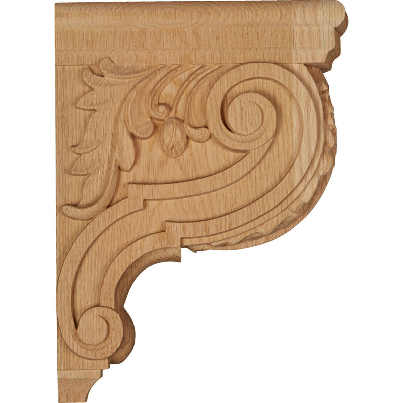 Corbeau Hudson Acanthus, Chêne rouge, H 12 po x l 3,5 po x P 9 po