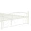 Base de lit en métal blanc - Tête de lit double robuste et stable facile à assembler sans sommier