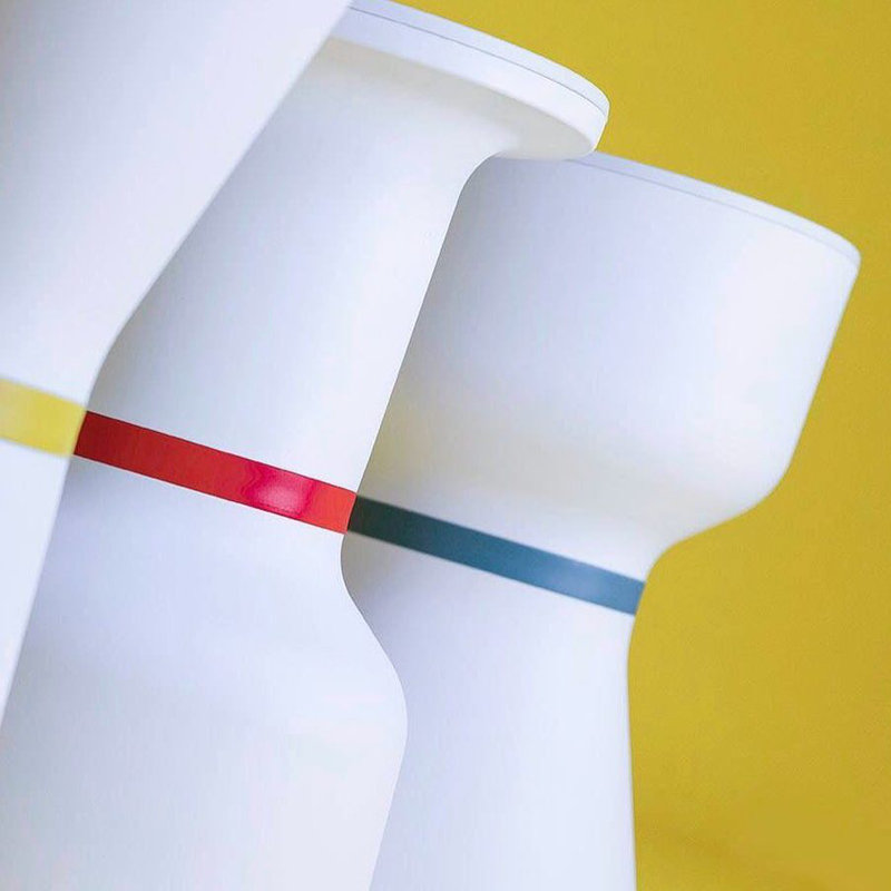Tabouret d'appoint Paheko KO, Blanc / Rouge