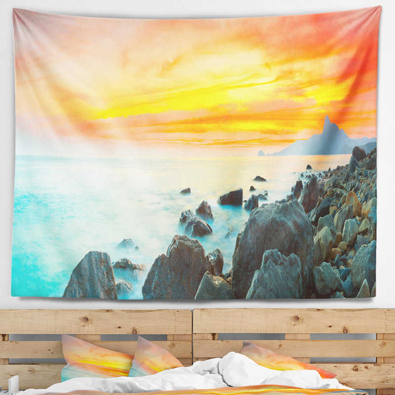 Photographie tapisserie panoramique au coucher du soleil, H 50 po x l 60 po