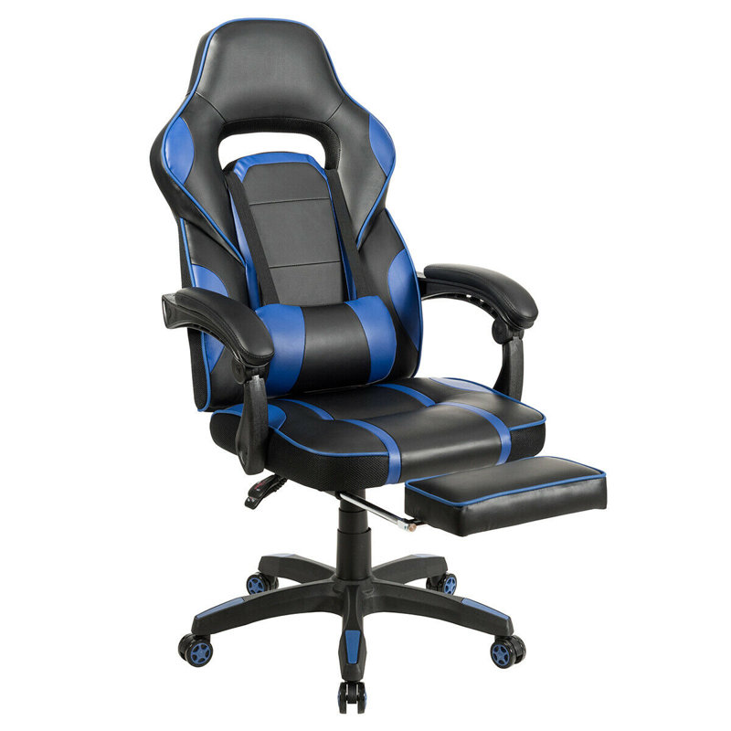 Fauteuil de jeu pc & racing Euclid, Noir / bleu